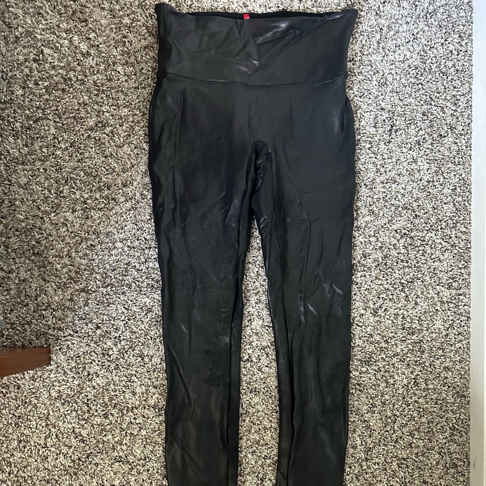 SPANX Faux Leather Black Leggings